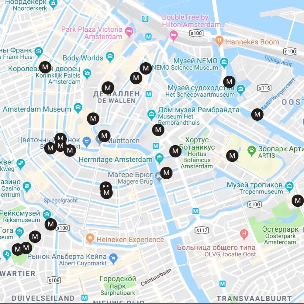 The map of Amsterdam museums